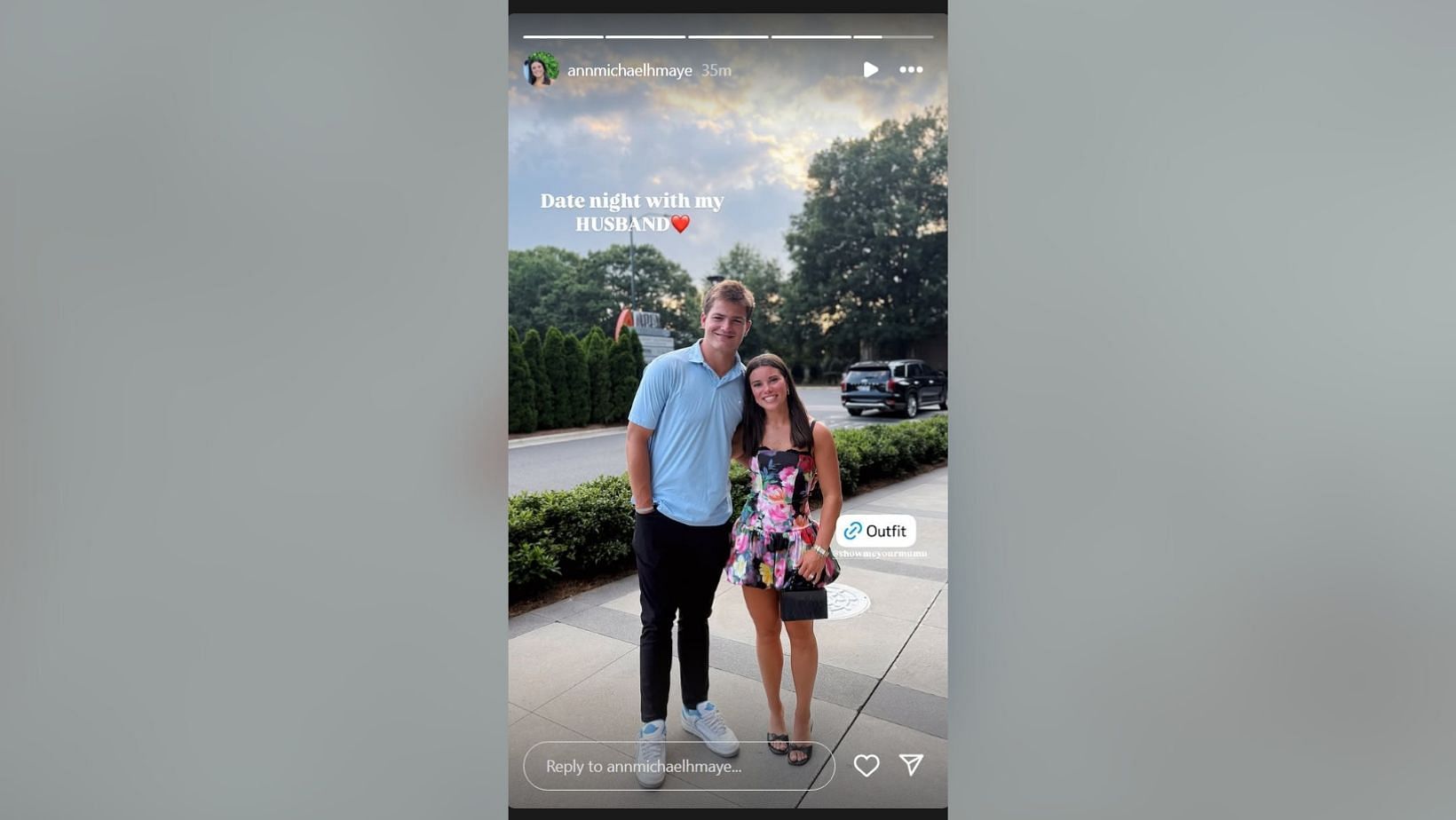 Ann Michael Hudson sneaked out for first date with Drake Maye after marriage (image credit: instagram/annmichaelhmaye)